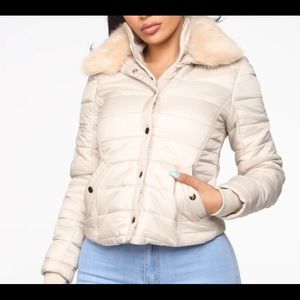 FashionNova Nude Puffer Jacket